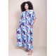 Vestido Kaftan Viscose Longo Estampa Jardim Celeste
