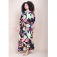 Vestido Kaftan Viscose Longo Estampa Noite Botânica
