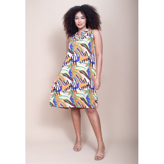 Vestido Midi Viscose Regata Piaf Cores Vibrante