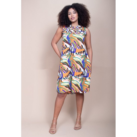 Vestido Midi Viscose Regata Piaf Cores Vibrante