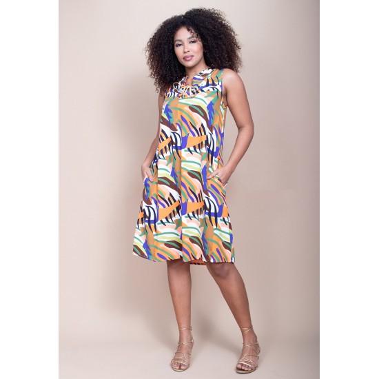 Vestido Midi Viscose Regata Piaf Cores Vibrante