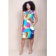 Vestido Midi Viscose Regata Piaf Jardim Azul