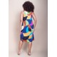 Vestido Midi Viscose Regata Piaf Jardim Azul