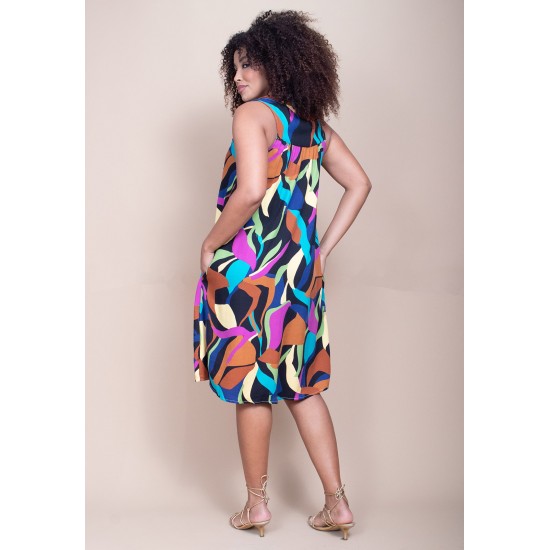 Vestido Midi Viscose Regata Piaf Aurora Urbana