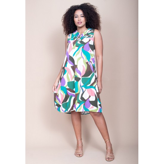 Vestido Midi Viscose Regata Piaf Encanto Botânico