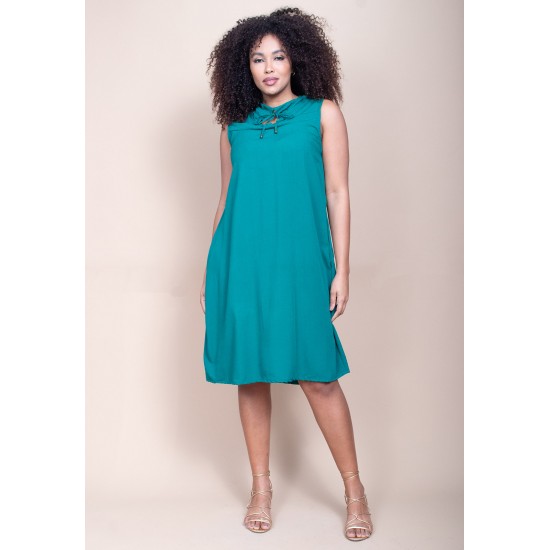 Vestido Midi Viscose Regata Piaf Verde