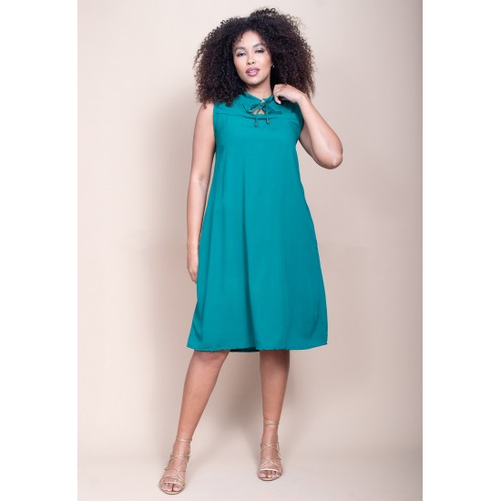 Vestido Midi Viscose Regata Piaf Verde