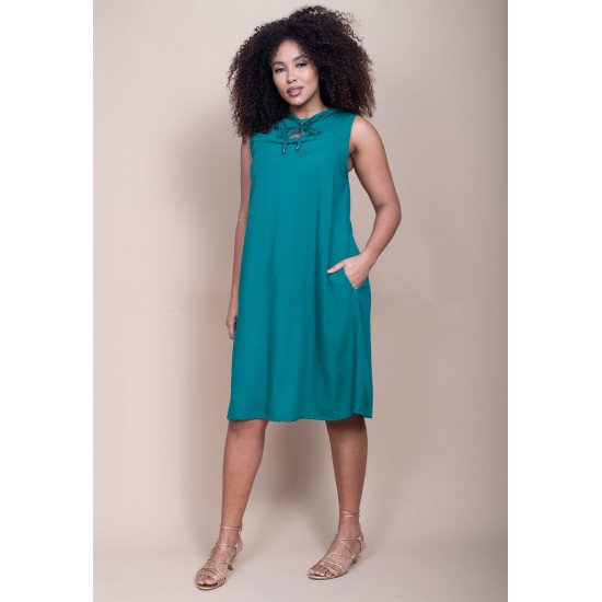 Vestido Midi Viscose Regata Piaf Verde