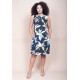 Vestido Midi Viscose Regata Piaf Jardim Noturno