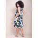 Vestido Midi Viscose Regata Piaf Jardim Noturno