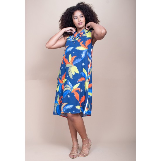 Vestido Midi Viscose Regata Piaf Maré Vibrante