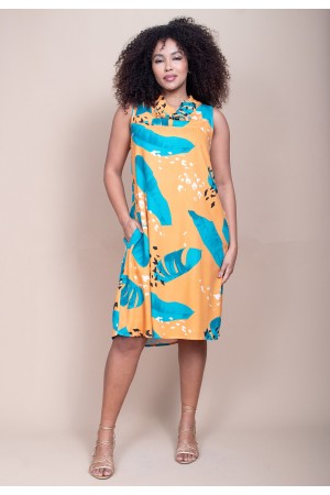 Vestido Midi Viscose Regata Piaf Aurora Botânica
