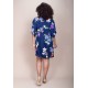 Vestido Curto Pequi Viscose Festa das Flores Azul