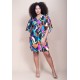 Vestido Curto Pequi Viscose Estampa Aurora Urbana