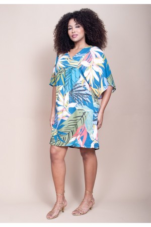 Vestido Curto Pequi Viscose Estampa Brisa Botânica