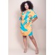 Vestido Curto Pequi Viscose Estampa Aurora Botânica