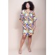 Vestido Curto Pequi Viscose Estampa Cores Vibrantes