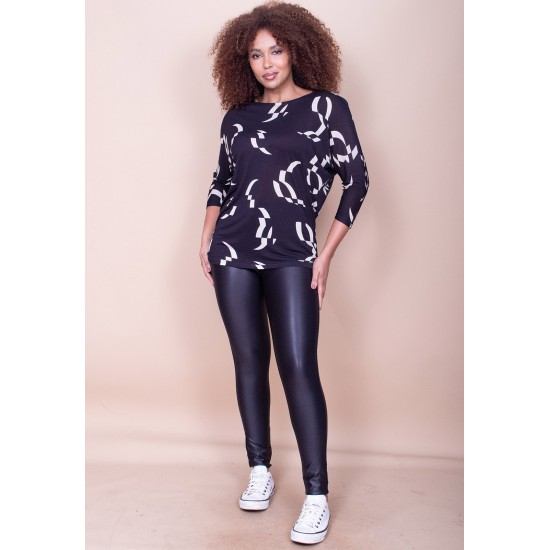 Blusa Morcego Ampla Manga 3/4 Estampa Maria