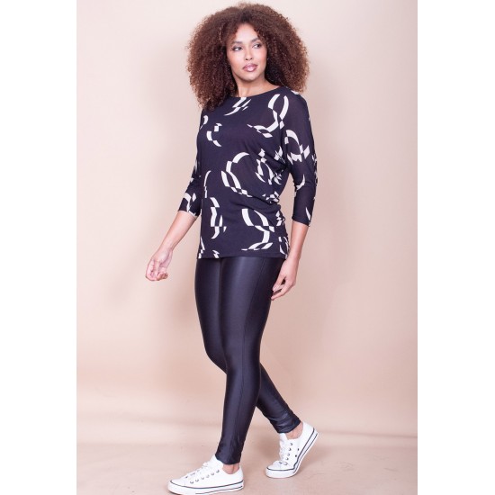 Blusa Morcego Ampla Manga 3/4 Estampa Maria