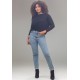Blusa Canoa Malha Manga 3/4 Preto