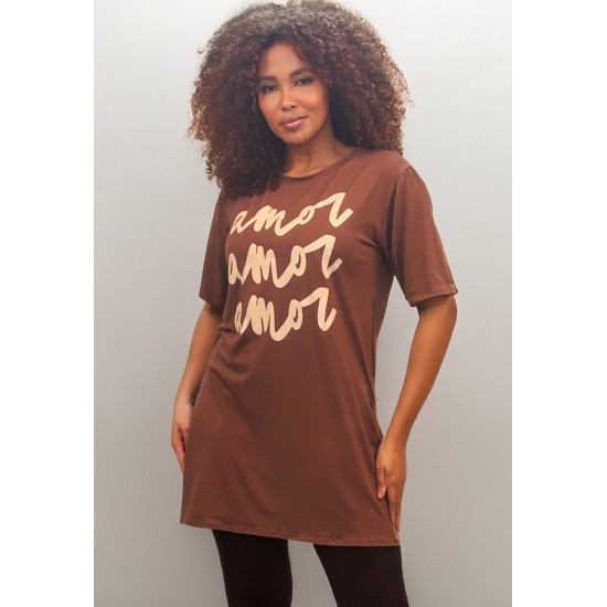 Camiseta Leg Marrom Amor