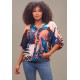 Blusa Gola V Manga Curta Estampa Urban Jungle