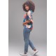Blusa Gola V Manga Curta Estampa Urban Jungle