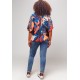 Blusa Gola V Manga Curta Estampa Urban Jungle