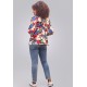 Blusa Gola V Manga Curta Estampa Floresce