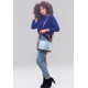Bolsa Acolchoada em Jeans Azul Claro