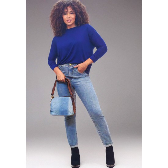 Bolsa Acolchoada em Jeans Azul Claro