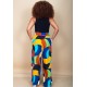 Calça Pantalona Elastic Embaú Estampa Jardim Azul