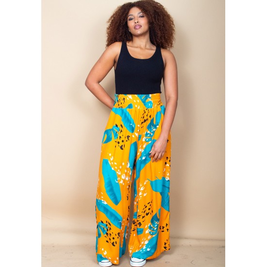 Calça Pantalona Elastic Embaú Estampa Aurora Botânica