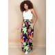 Calça Pantalona Elastic Embaú Estampa Noite Botânica