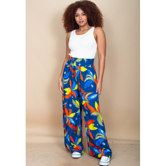 Calça Pantalona Elastic Embaú Estampa Maré Vibrante