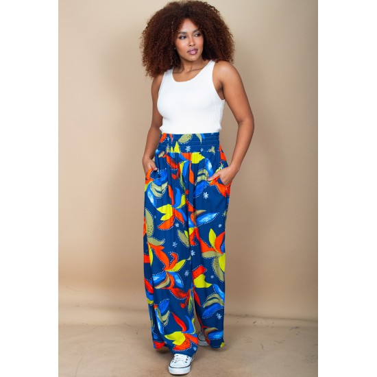Calça Pantalona Elastic Embaú Estampa Maré Vibrante