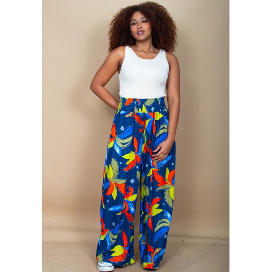 Calça Pantalona Elastic Embaú Estampa Maré Vibrante