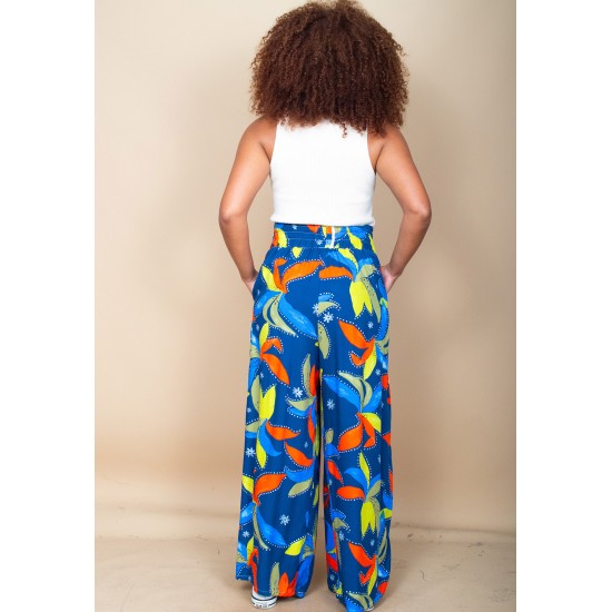 Calça Pantalona Elastic Embaú Estampa Maré Vibrante