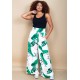 Calça Pantalona Elastic Embaú Estampa Folhagem Poética