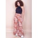 Calça Pantalona Granja Malha Estampa Palmas da Terra