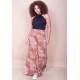 Calça Pantalona Granja Malha Estampa Palmas da Terra