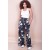 Calça Pantalona Ampla Malha com Bolso Lateral Flores Ébano