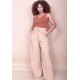 Calça Pantalona Viscose Bege