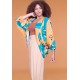 Kimono Viscose Manga Ampla Estampa Aurora Botânica