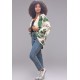 Kimono Viscose Manga Ampla Estampa Folhagem Poética