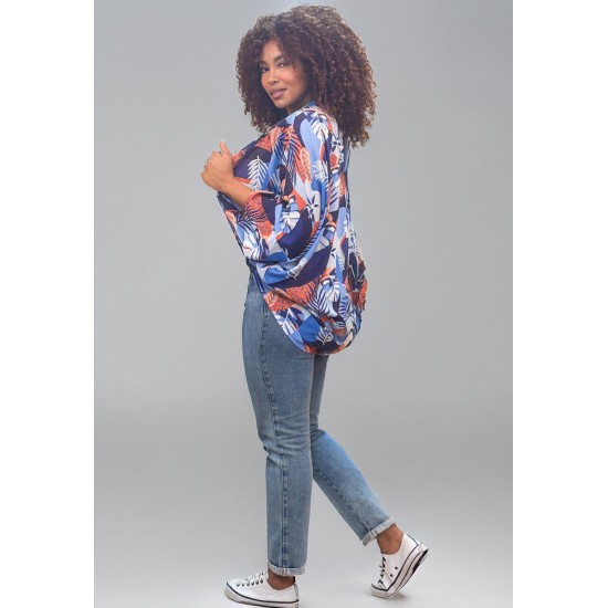 Kimono Viscose Manga Ampla Estampa Jardim Celeste