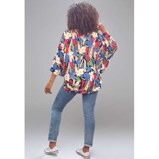Kimono Viscose Manga Ampla Estampa floresce
