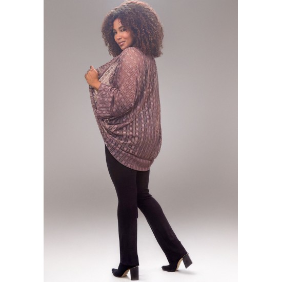 Kimono Ponto Tricot Manga Ampla Rosé