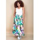 Saia Longa Viscose Estampa Encanto Botânico