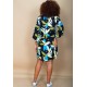 Vestido Curto Viscose Balli Manga Ampla Estampa Jardim Noturno